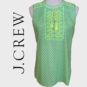 J Crew Green Sleeveless Top